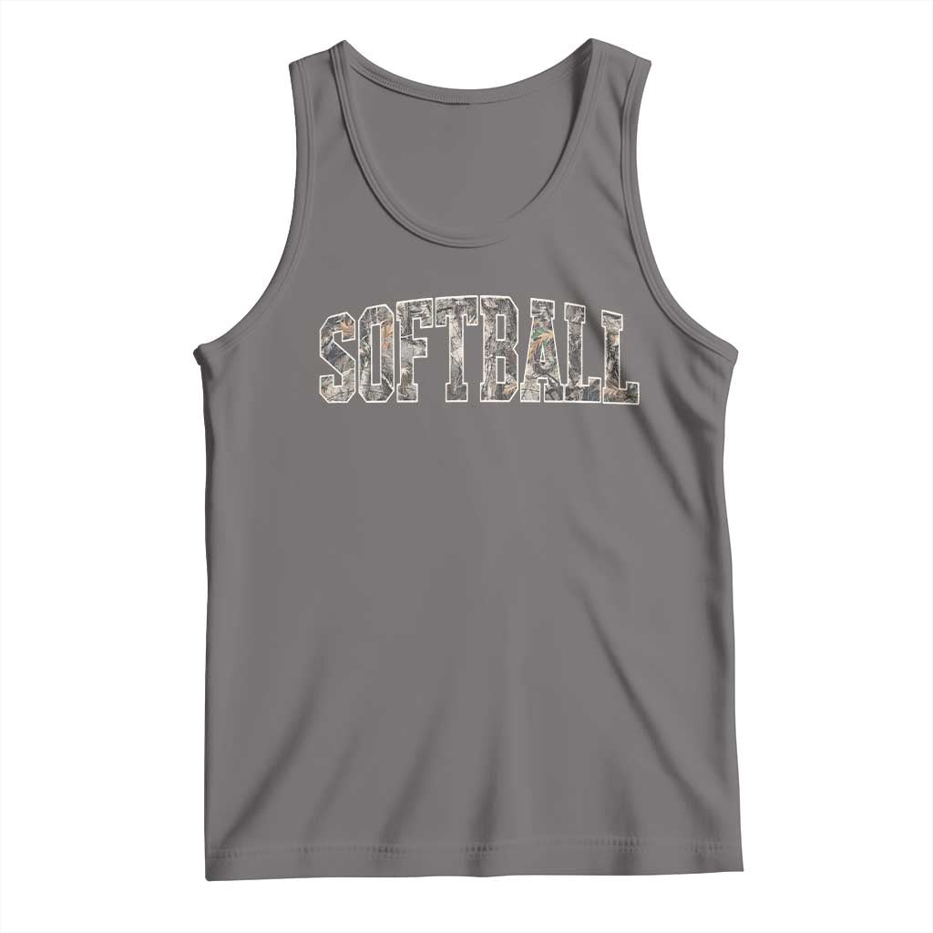 Camo Softball Tank Top Vintage Camouflage Softball Varsity Game Day
