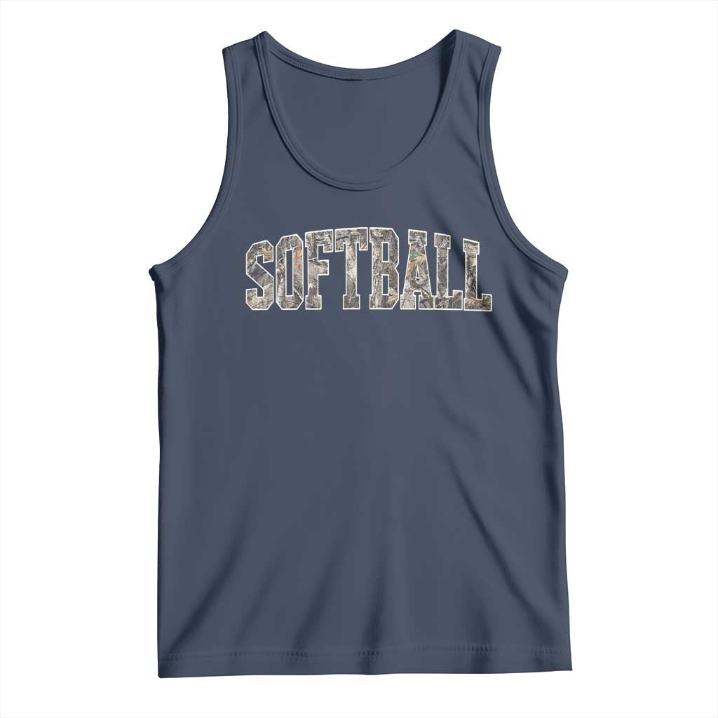 Camo Softball Tank Top Vintage Camouflage Softball Varsity Game Day