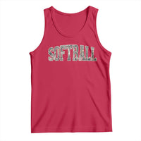 Camo Softball Tank Top Vintage Camouflage Softball Varsity Game Day