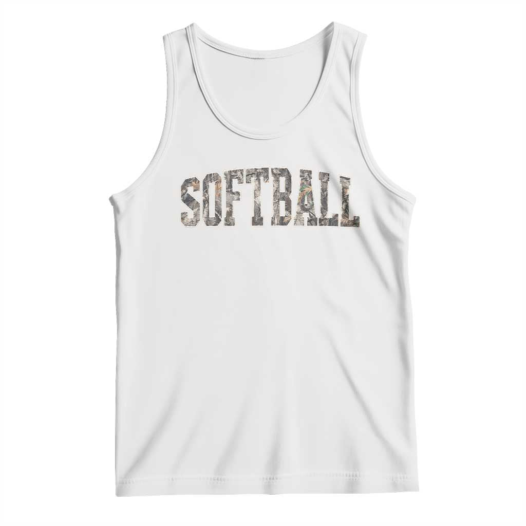 Camo Softball Tank Top Vintage Camouflage Softball Varsity Game Day