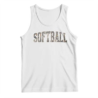 Camo Softball Tank Top Vintage Camouflage Softball Varsity Game Day