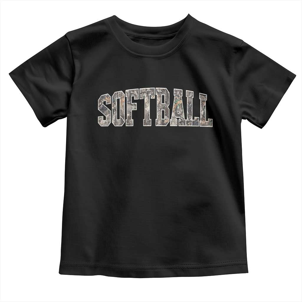 Camo Softball Toddler T Shirt Vintage Camouflage Softball Varsity Game Day