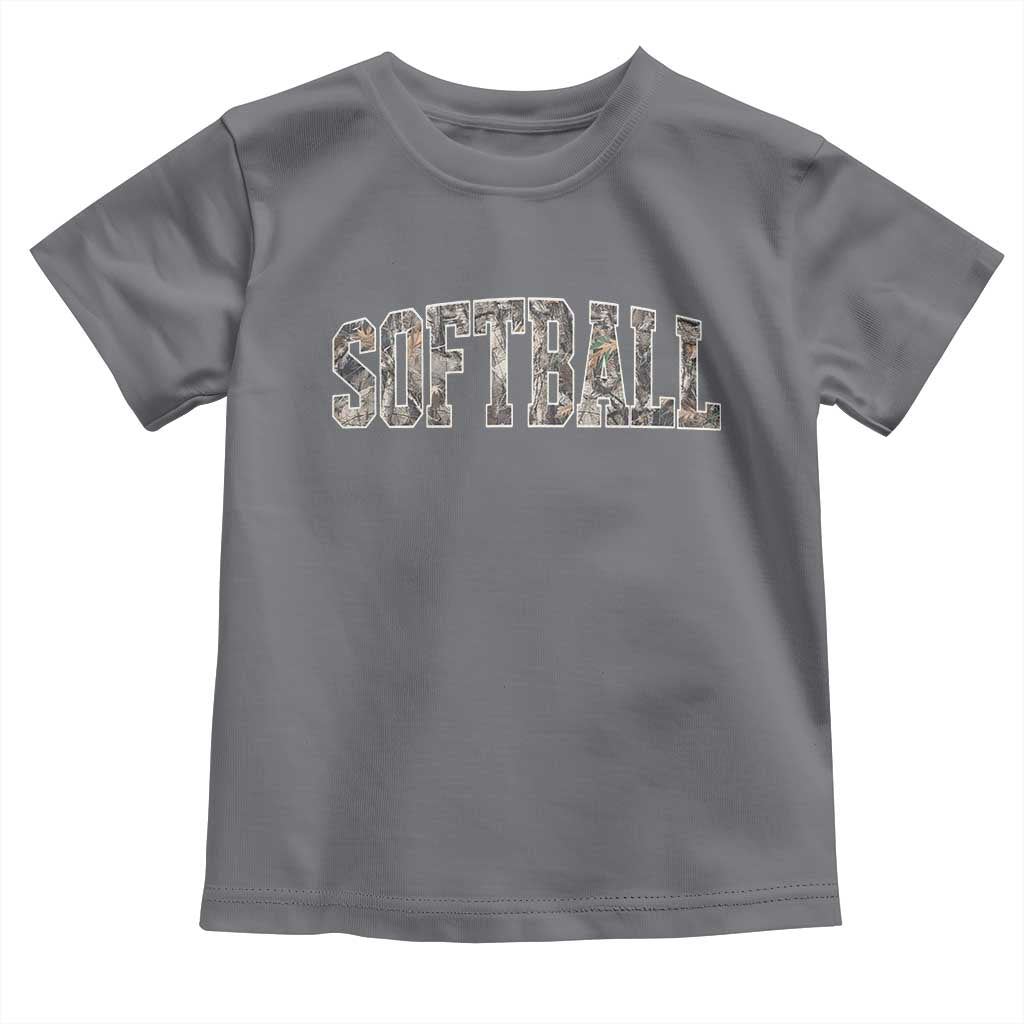 Camo Softball Toddler T Shirt Vintage Camouflage Softball Varsity Game Day