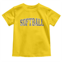 Camo Softball Toddler T Shirt Vintage Camouflage Softball Varsity Game Day