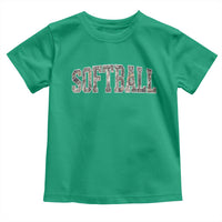 Camo Softball Toddler T Shirt Vintage Camouflage Softball Varsity Game Day