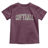 Camo Softball Toddler T Shirt Vintage Camouflage Softball Varsity Game Day