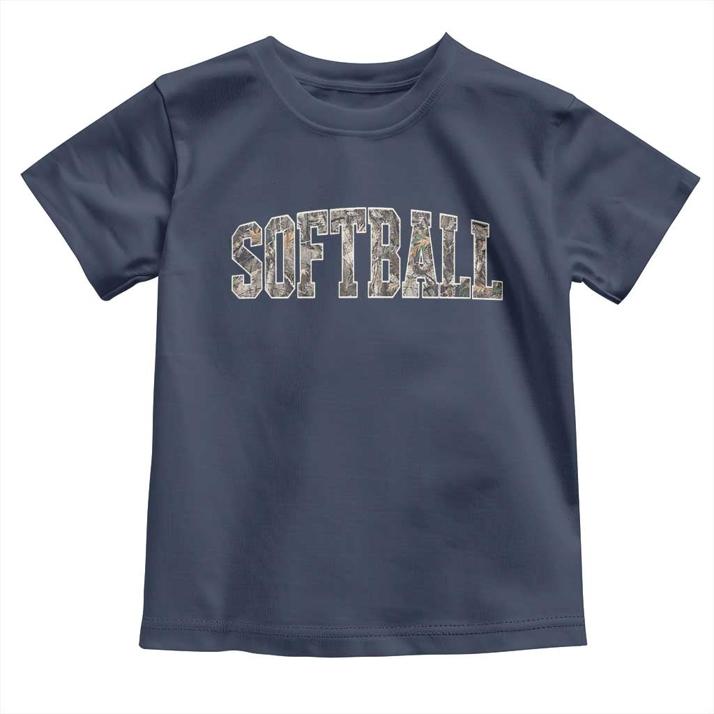 Camo Softball Toddler T Shirt Vintage Camouflage Softball Varsity Game Day