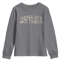 Camo Softball Youth Sweatshirt Vintage Camouflage Softball Varsity Game Day