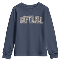 Camo Softball Youth Sweatshirt Vintage Camouflage Softball Varsity Game Day