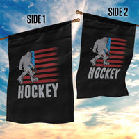 Hockey Bigfoot USA Flag Garden Flag Vintage Patriotic Ice Hockey Player - Wonder Print Shop