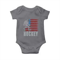 Hockey Bigfoot USA Flag Baby Onesie Vintage Patriotic Ice Hockey Player - Wonder Print Shop