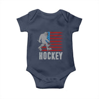 Hockey Bigfoot USA Flag Baby Onesie Vintage Patriotic Ice Hockey Player - Wonder Print Shop