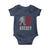 Hockey Bigfoot USA Flag Baby Onesie Vintage Patriotic Ice Hockey Player - Wonder Print Shop