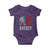 Hockey Bigfoot USA Flag Baby Onesie Vintage Patriotic Ice Hockey Player - Wonder Print Shop