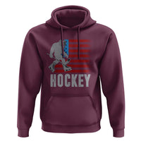 Hockey Bigfoot USA Flag Hoodie Vintage Patriotic Ice Hockey Player - Wonder Print Shop