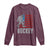Hockey Bigfoot USA Flag Long Sleeve Shirt Vintage Patriotic Ice Hockey Player - Wonder Print Shop