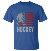 Hockey Bigfoot USA Flag T Shirt Vintage Patriotic Ice Hockey Player - Wonder Print Shop