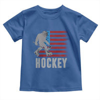 Hockey Bigfoot USA Flag Toddler T Shirt Vintage Patriotic Ice Hockey Player - Wonder Print Shop