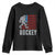 Hockey Bigfoot USA Flag Youth Sweatshirt Vintage Patriotic Ice Hockey Player - Wonder Print Shop