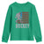 Hockey Bigfoot USA Flag Youth Sweatshirt Vintage Patriotic Ice Hockey Player - Wonder Print Shop