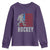 Hockey Bigfoot USA Flag Youth Sweatshirt Vintage Patriotic Ice Hockey Player - Wonder Print Shop