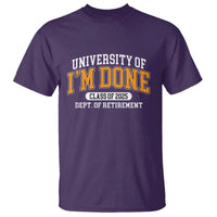Retired Est 2025 T Shirt Funny University Of I'm Done Class Of 2025