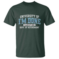 Retired Teacher 2025 T Shirt Funny Floral University Of I'm Done Class Of 2025