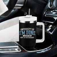 Retired Teacher 2025 Tumbler With Handle Funny Floral University Of I'm Done Class Of 2025