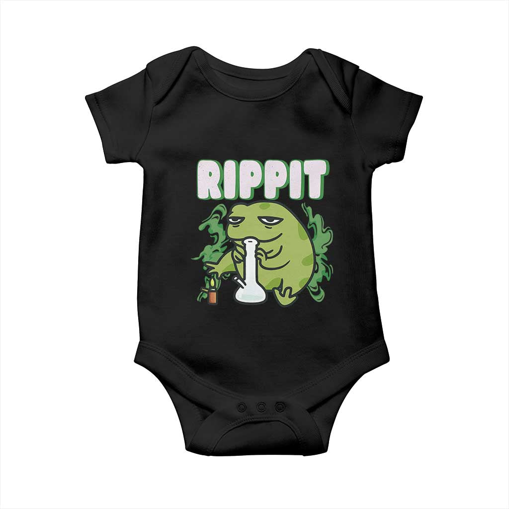 Rippit Frog Meme Baby Onesie Funny Stoner Bong Rip - Wonder Print Shop
