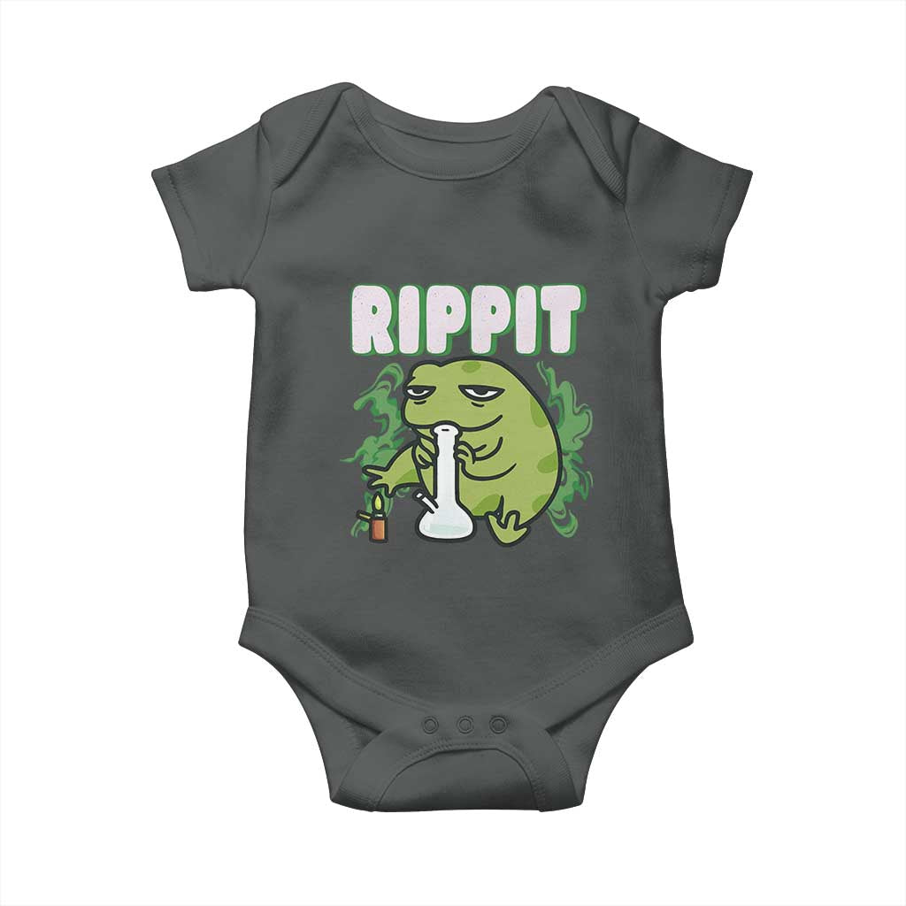 Rippit Frog Meme Baby Onesie Funny Stoner Bong Rip - Wonder Print Shop