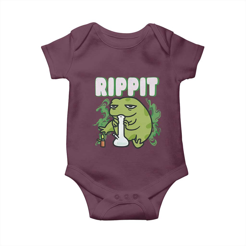 Rippit Frog Meme Baby Onesie Funny Stoner Bong Rip - Wonder Print Shop