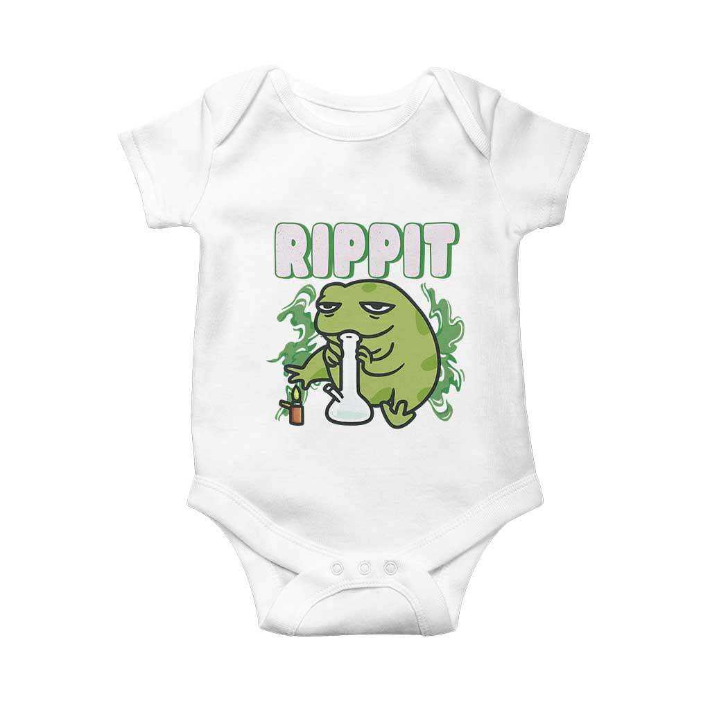 Rippit Frog Meme Baby Onesie Funny Stoner Bong Rip - Wonder Print Shop