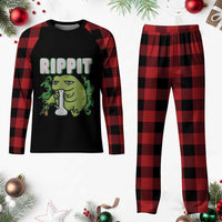 Rippit Frog Meme Plaid Pajama Set Funny Stoner Bong Rip - Wonder Print Shop