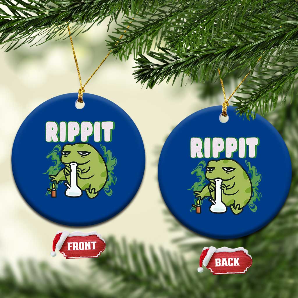 Rippit Frog Meme Ceramic Ornament Funny Stoner Bong Rip - Wonder Print Shop