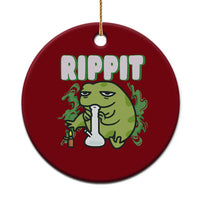 Rippit Frog Meme Ceramic Ornament Funny Stoner Bong Rip - Wonder Print Shop