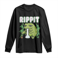 Rippit Frog Meme Long Sleeve Shirt Funny Stoner Bong Rip - Wonder Print Shop