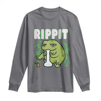 Rippit Frog Meme Long Sleeve Shirt Funny Stoner Bong Rip - Wonder Print Shop