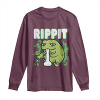 Rippit Frog Meme Long Sleeve Shirt Funny Stoner Bong Rip - Wonder Print Shop