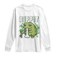 Rippit Frog Meme Long Sleeve Shirt Funny Stoner Bong Rip - Wonder Print Shop