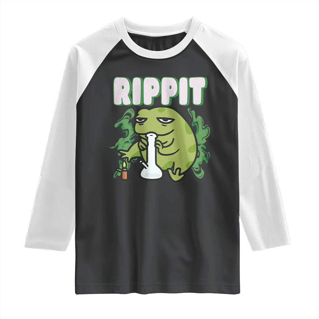 Rippit Frog Meme Raglan Shirt Funny Stoner Bong Rip - Wonder Print Shop