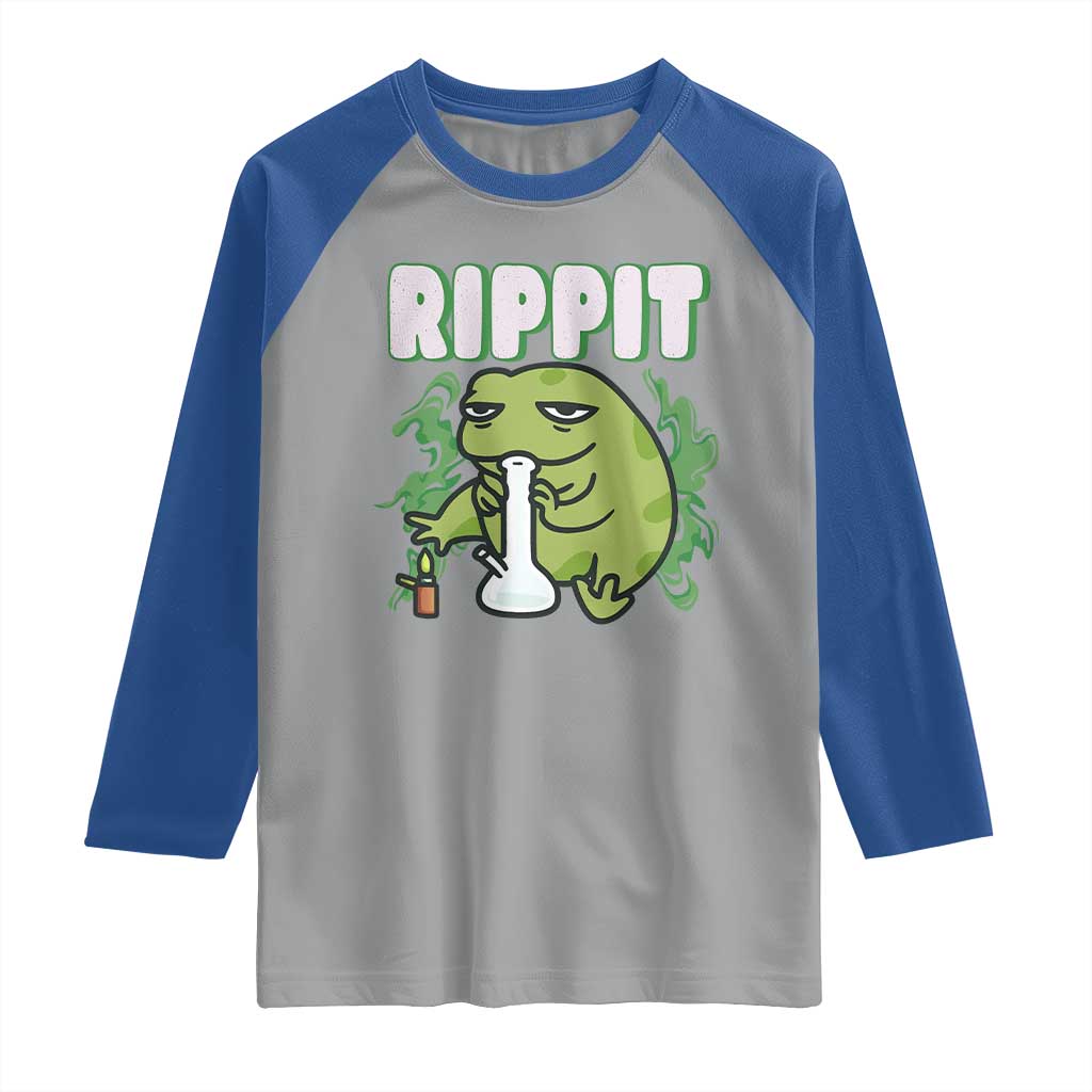 Rippit Frog Meme Raglan Shirt Funny Stoner Bong Rip - Wonder Print Shop