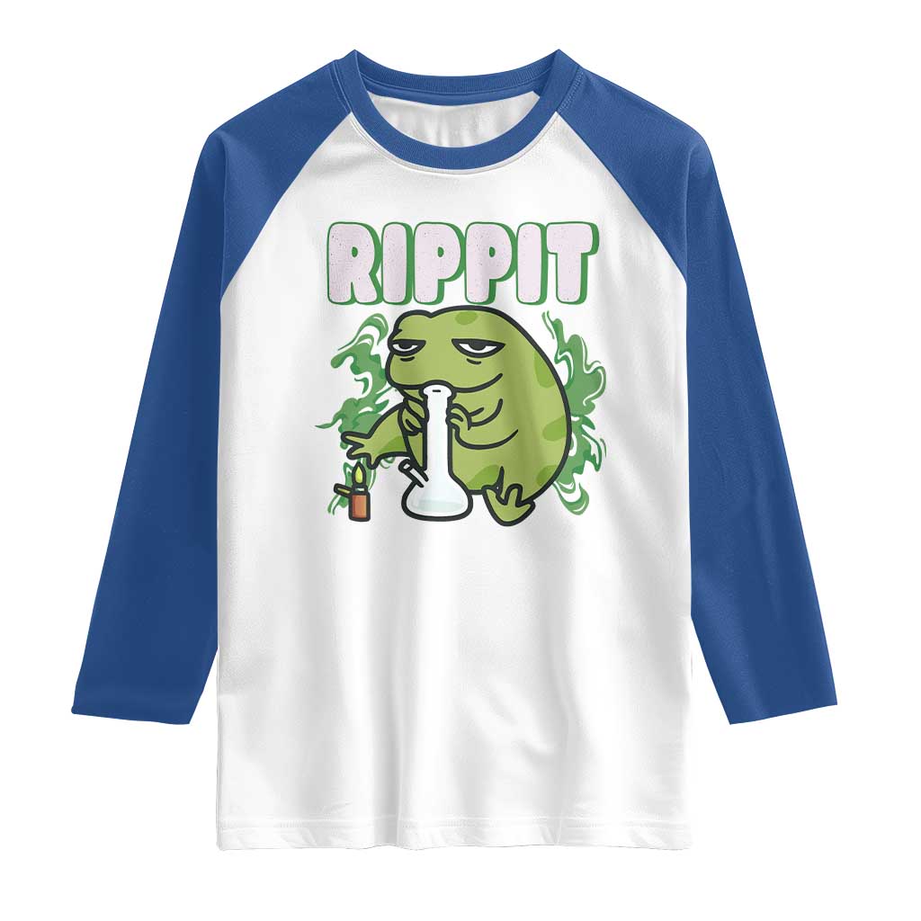 Rippit Frog Meme Raglan Shirt Funny Stoner Bong Rip - Wonder Print Shop