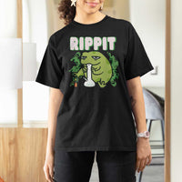 Rippit Frog Meme T Shirt For Women Funny Stoner Bong Rip - Wonder Print Shop