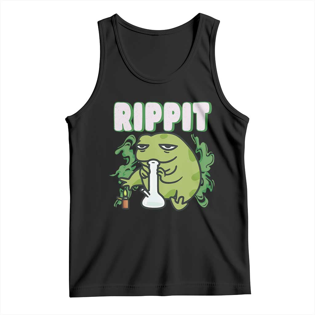 Rippit Frog Meme Tank Top Funny Stoner Bong Rip - Wonder Print Shop