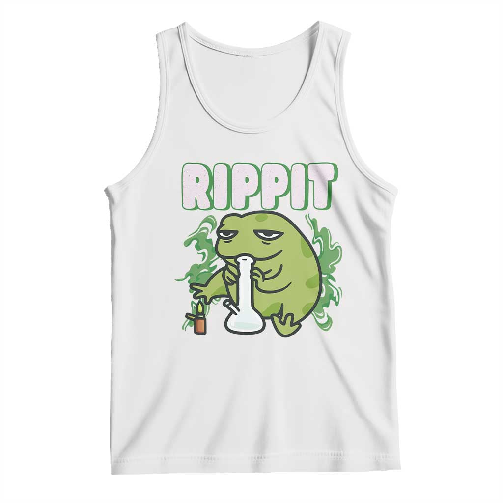 Rippit Frog Meme Tank Top Funny Stoner Bong Rip - Wonder Print Shop