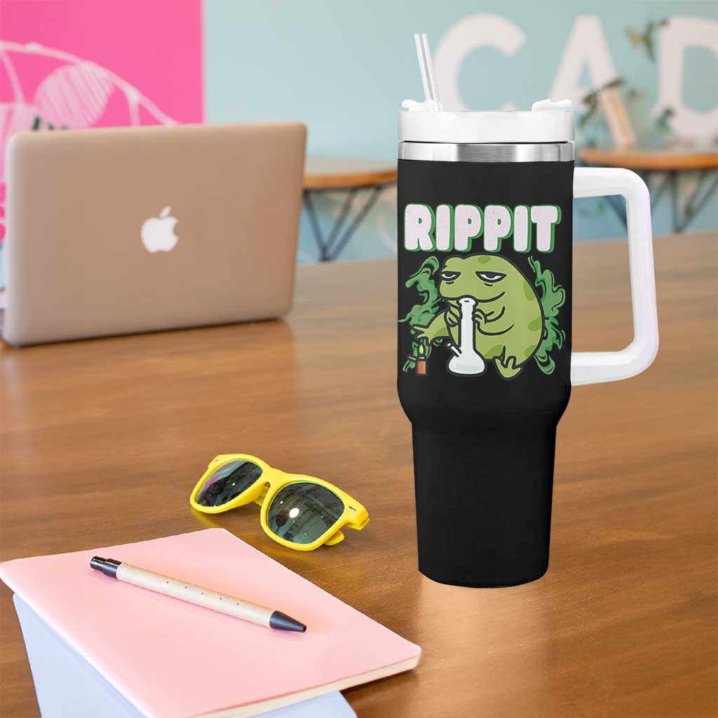 Rippit Frog Meme Tumbler With Handle Funny Stoner Bong Rip - Wonder Print Shop