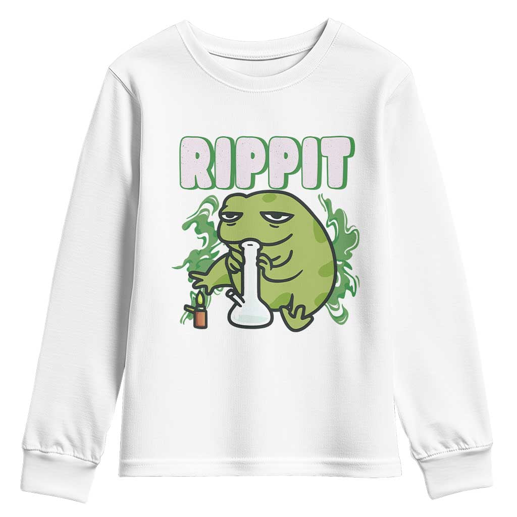 Rippit Frog Meme Youth Sweatshirt Funny Stoner Bong Rip - Wonder Print Shop