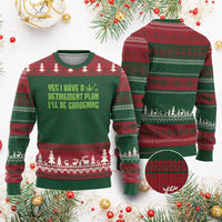 Funny Retired Weed Lovers Ugly Christmas Sweater I Have a Retirement Plan Gardening Marijuana 420 Gift - Wonder Print Shop