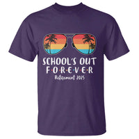Retired Teacher 2025 T Shirt School's Out Forever Retirement Summer Vibes