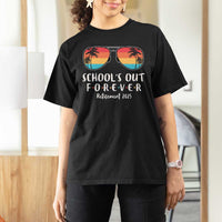 Retired Teacher 2025 T Shirt For Women School's Out Forever Retirement Summer Vibes